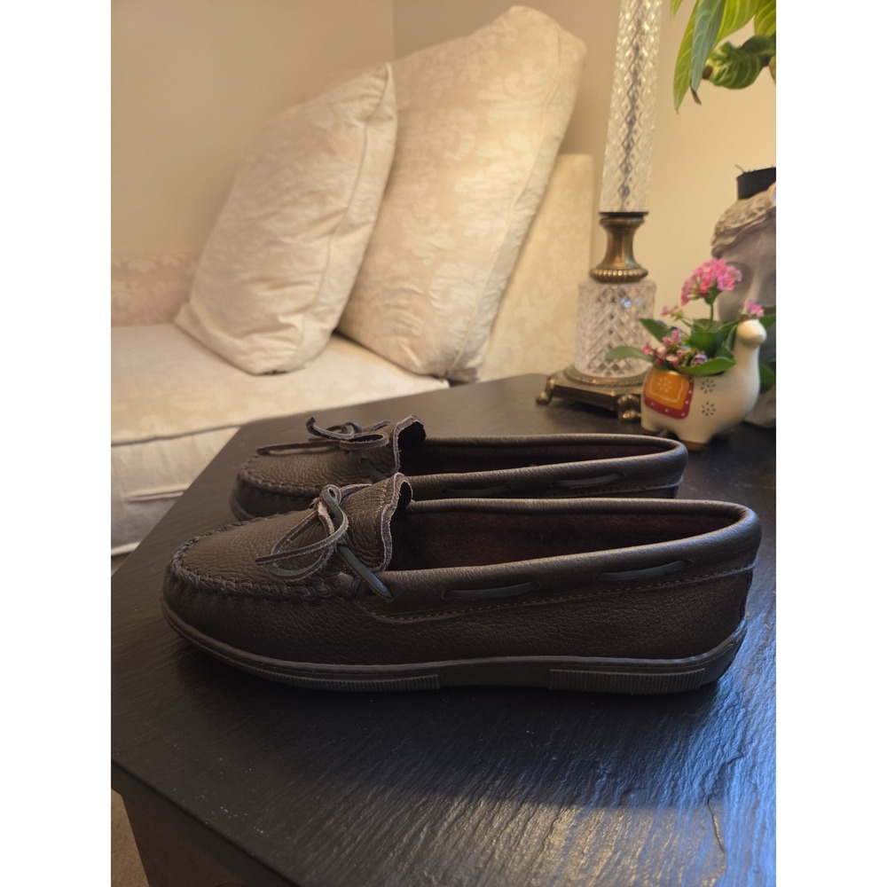 Minnetonka Women's Moosehide Classic Moccasins 492 Chocolate Brown US 11 $105 - Picture 5 of 11